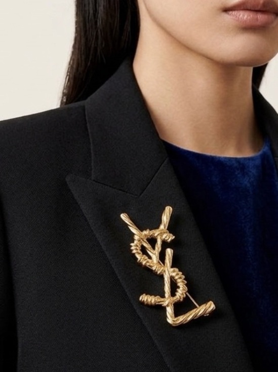 Yves Saint Laurent Jewelry - 🆕 Saint Laurent YSL Logo Brooch
